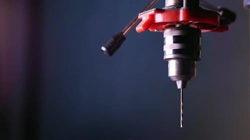 Drilling Machine Rotation in Workshop