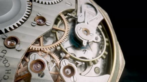Rotating Gears Inside an Antique Watch