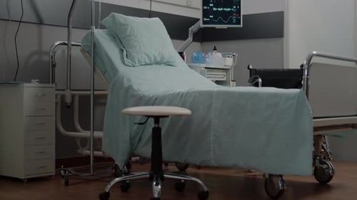 Empty Hospital Room with Medical Equipment