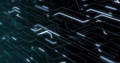 4K high technology seamless loop of the futuristic circuit board.