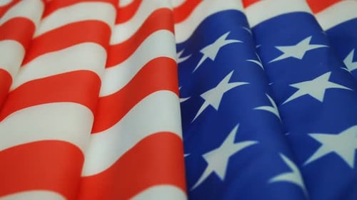 Close Up of Rippled American Flag