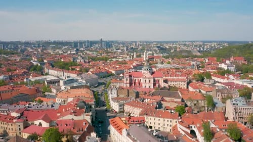 Aerial View of Vilnius Old Town