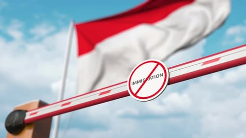 No Immigration Road Barrier Opens for National Flag