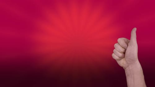 thumb goes up colored background animated to subscribe and rate