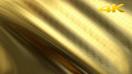 Golden Fluid Waving Fabric Background Loop