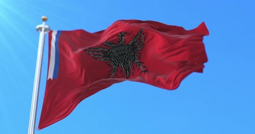 Autonome Provinz Korce Flagge, Albanien