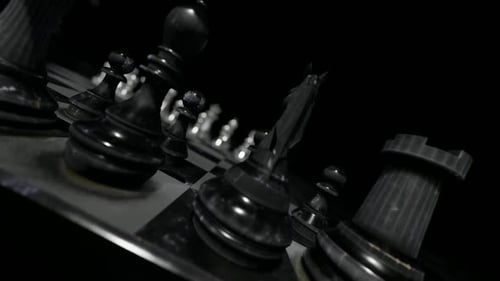 Dark Chessboard Cinematic 3D Animation