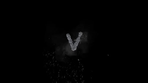 Gritty Particle Letter V Formation Animation