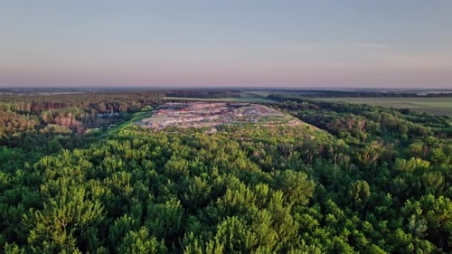 A Huge Garbage Mountain of Unsorted Waste