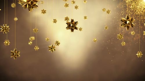 Elegant Golden Stars and Glitter Falling Festive Background