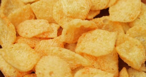 Close Up View of Delicious Crispy Chips