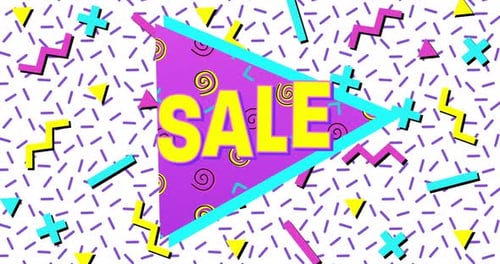 Bold Sale Advertisement in Retro Eighties Style 4k