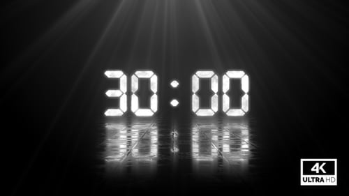 Digitaler Negativ-Countdown 30 Sekunden Silber