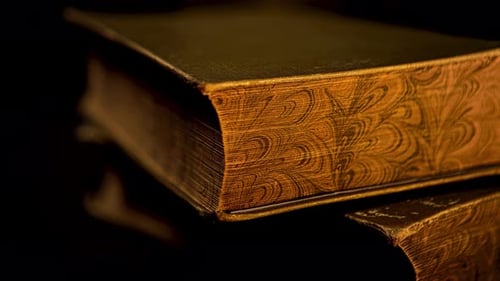 Ancient book with golden old pages
