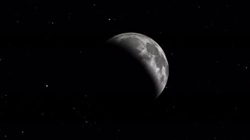 Planet Mond und Sterne im Weltraum, Himmelsgalaxie