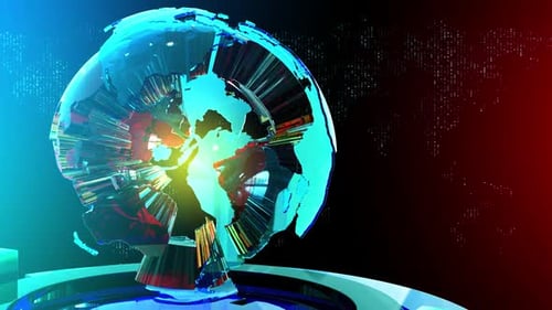 Dynamic Digital Earth Globe Data Network Animation