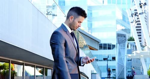 Businessman using mobile phone