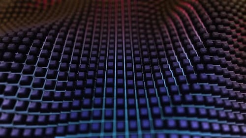 Abstract Geometric Wave Animation with Shifting Neon Colors