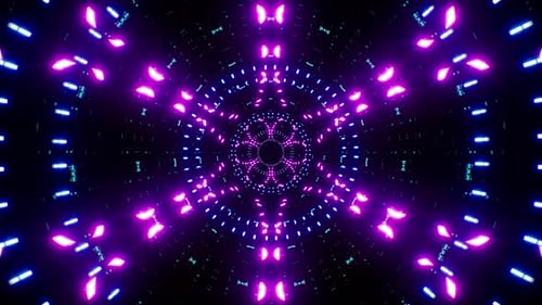 Abstract Wavy Neon Light VJ Tunnel Loop 4K 02