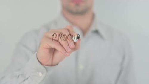 Procurement Management Written with Black Marker on Clear Surface