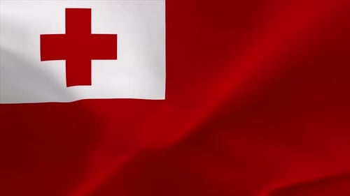Tonga wehende Flagge Animation 4K Bewegtes Hintergrundbild Hintergrund