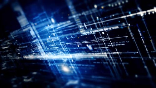 Futuristic Digital Data Stream Network Animation