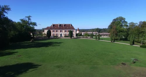 Aerial view of Bourbet Castle, France