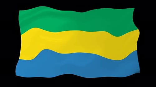 Gabon National Flag Waving Loop