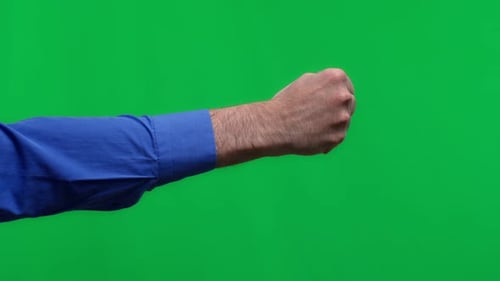 Arm and Hand in Fist on Green Screen