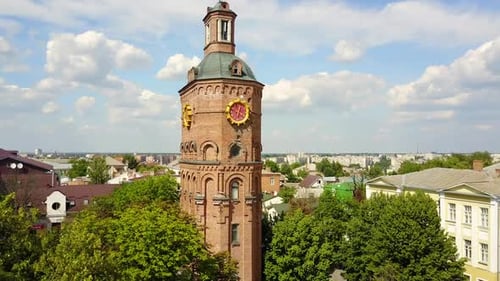 Central street with famous water tower