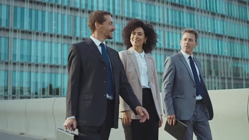 Cinematic footage of business colleagues