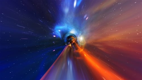 Dynamic Cosmic Wormhole Journey Motion Background