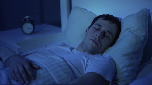 Man Wakes Up Suddenly in Bed at Night