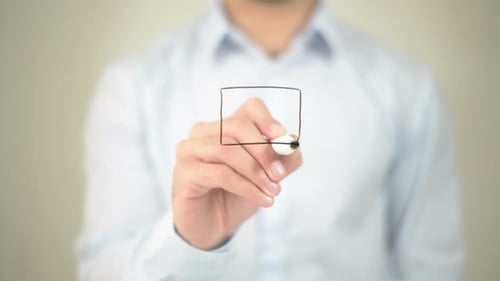 Drawing Security Padlock on Clear Surface