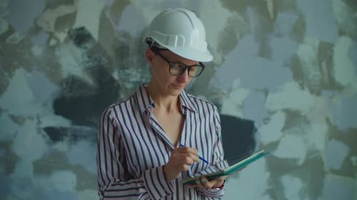 Female Architect with Tablet and Pen Indoors