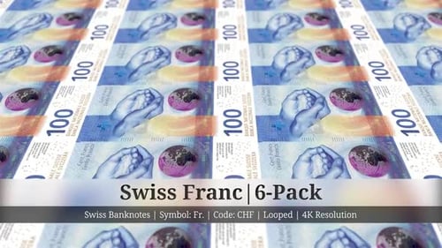 Swiss Franc | Switzerland Currency - 6 Pack | 4K Resolution | Looped