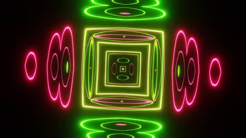 Rotação de uma figura abstrata multicolorida pulsante 02