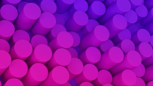 Waving Abstract Cylinders Loop with Pink and Purple Gradient