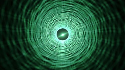Abstract Green Wireframe Tunnel Background Seamless Loop