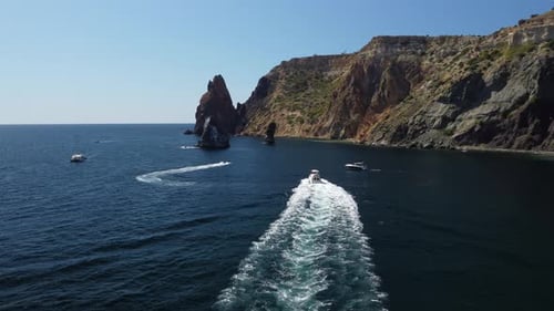Aerial Yacht on Calm Sea