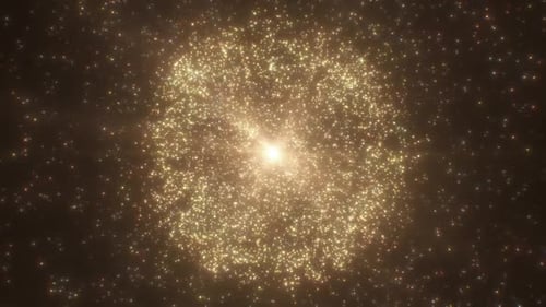 Golden Shimmering Particle Light Burst Abstract Animation