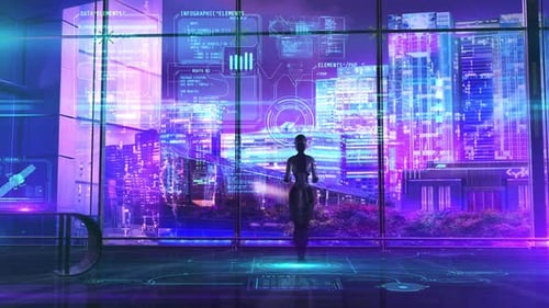 Sci-Fi-Hintergrundcodierung mit künstlicher Intelligenz HD