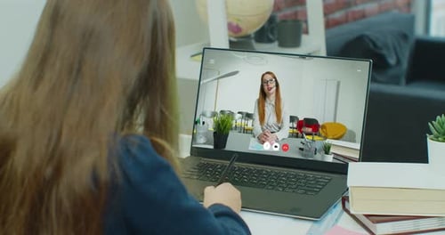 Child Engaged in Online Learning Session From Home