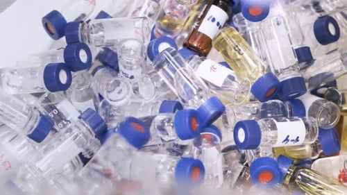 Pile of Vials in Medical Research Laboratory