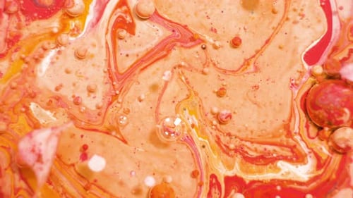 Abstract Liquid with Red, Orange, and Yellow Paint