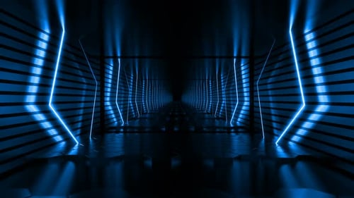 Blue Neon Tunnel Loop