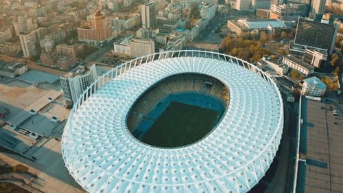 UKRAINE KYIV 12 April 2020 National Sports Complex Olympiyskiy