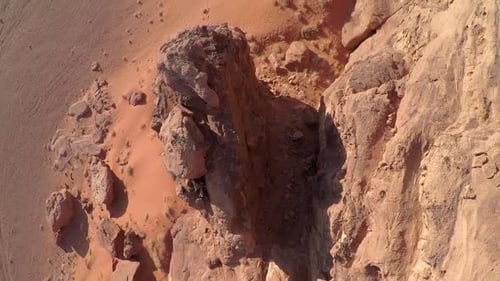 Desert Rocks Aerial View in Bright Daylight