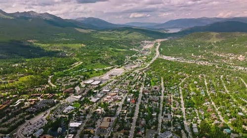 Aerial View Ovelooking the Village and Surrounding Mountains