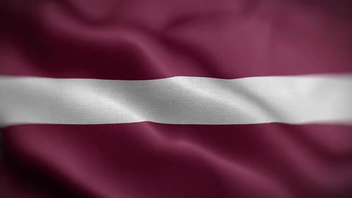 Realistic Waving Flag of Latvia Seamless Loop